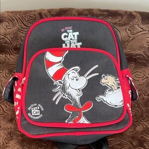 Vintage 90’s Dr. Seuss Cat in the Hat Kids Backpack - Black & Red